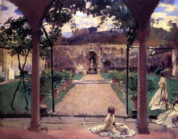  John Singer Sargent At Torre Galli: Ladies in a Garden - Canvas Art Print