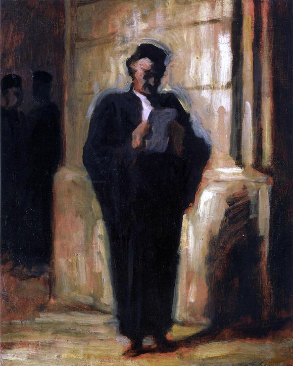  Honore Daumier Attorney Reading - Canvas Art Print