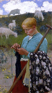  Gari Melchers Audrey the Shepherd Lass - Canvas Art Print