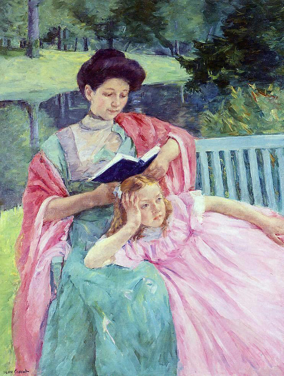  Mary Cassatt Auguste Reading to Her Daughter - Canvas Art Print