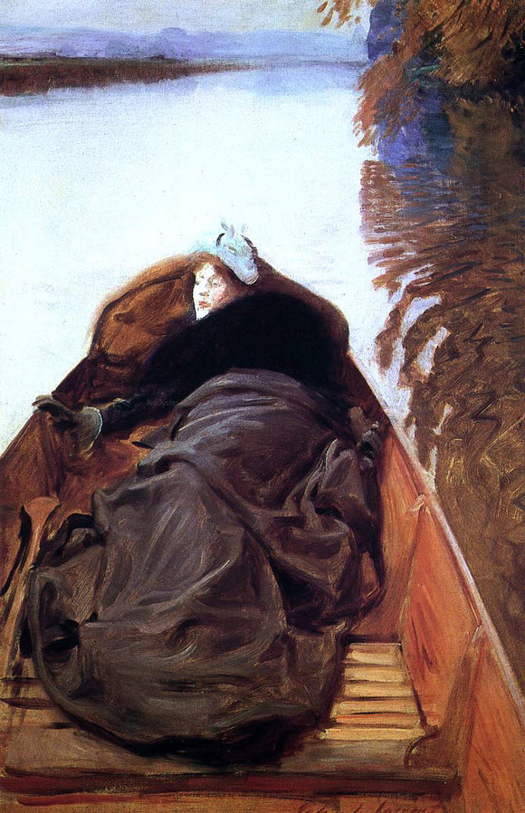  John Singer Sargent Autumn on the River (also known as Miss Violet Sargent) - Canvas Art Print