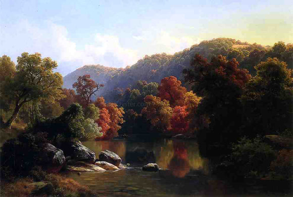  Paul Weber Autumn on the River - Canvas Art Print
