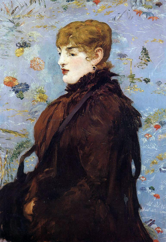  Edouard Manet Autumn, Portait of Mery Laurent in a Brown Fur Cape - Canvas Art Print