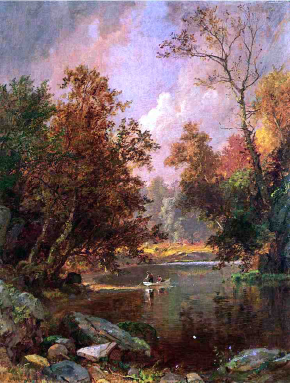  Jasper Francis Cropsey Autumn River Landscape - Canvas Art Print