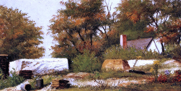  William Aiken Walker Autumn Scene in the Woods of North Carolina with House and Stacks of Wood - Canvas Art Print