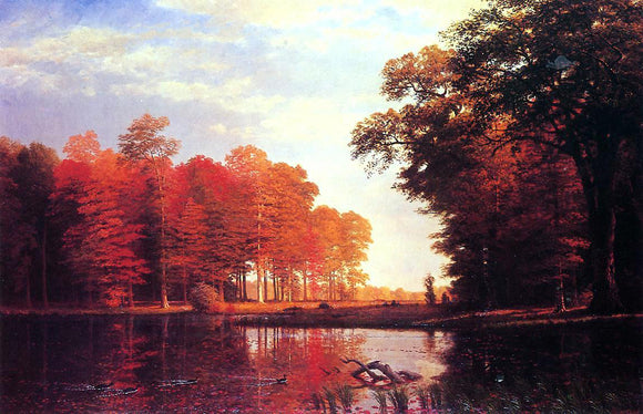  Albert Bierstadt Autumn Woods - Canvas Art Print