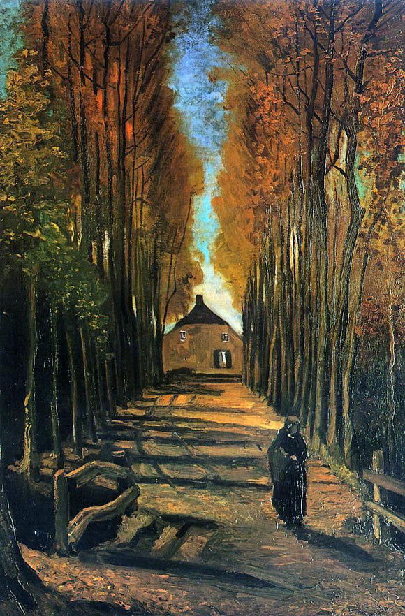  Vincent Van Gogh Avenue of Poplars at Sunset - Canvas Art Print