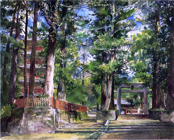  John La Farge Avenue to the Temple of Iyeyasu, Nikko, Mid-Day Study - Canvas Art Print