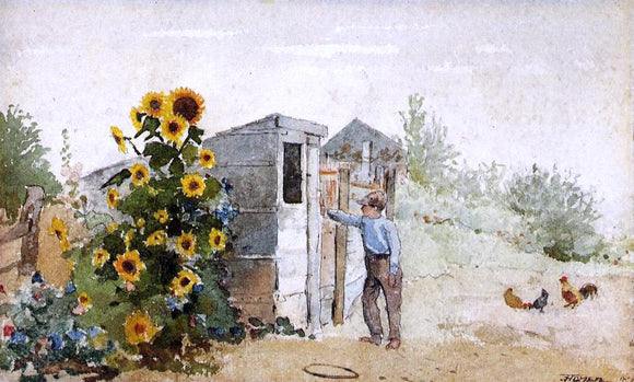  Winslow Homer Backyard, Summer - Canvas Art Print