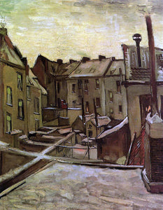  Vincent Van Gogh Backyards of Old Houses in Antwerp in the Snow - Canvas Art Print