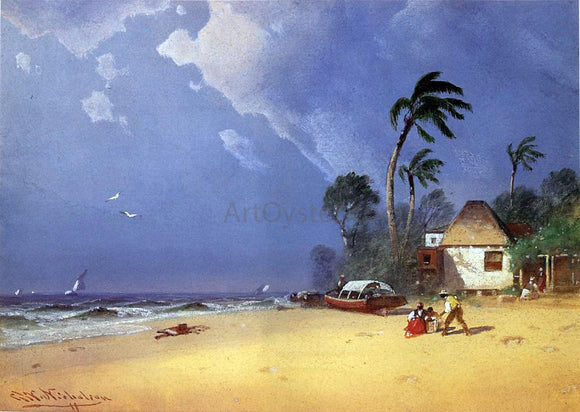  George Washington Nicholson A Bahamian Scene - Canvas Art Print