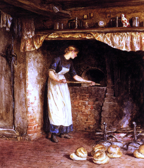  Helen Allingham Baking Bread - Canvas Art Print