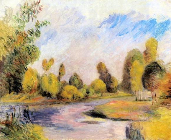  Pierre Auguste Renoir Banks of a River - Canvas Art Print