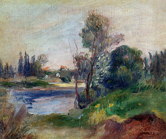  Pierre Auguste Renoir Banks of the River - Canvas Art Print