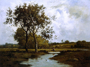  Leon Richet Banks of the River - Canvas Art Print