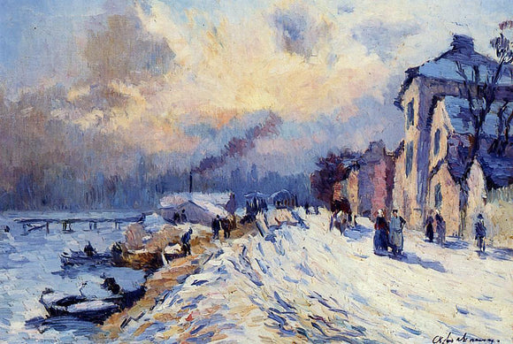  Albert Lebourg Banks of the Seine, Winter at Herblay - Canvas Art Print
