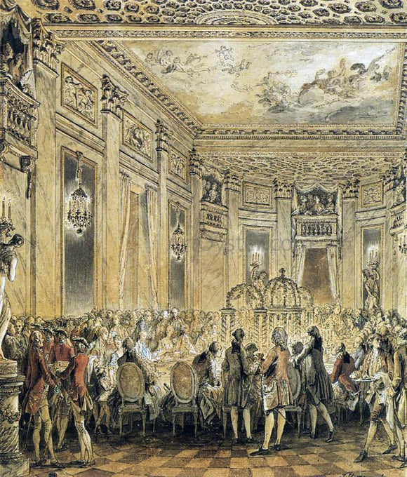  Jean-Michel Moreau Banquet Given in the Presence of the King - Canvas Art Print