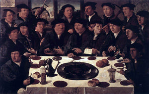  Cornelis Anthonisz Banquet of Members of Amsterdam's Crossbow Civic Guard - Canvas Art Print