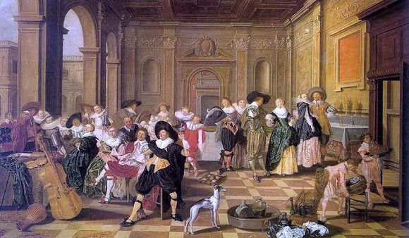  Dirck Hals Banquet Scene in a Renaissance Hall - Canvas Art Print