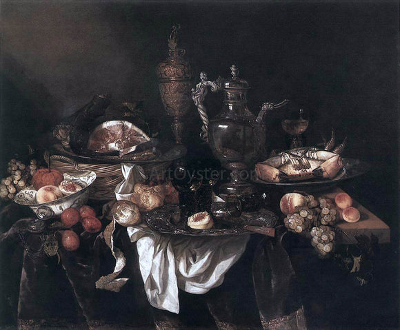  Abraham Van Beyeren Banquet Still-Life - Canvas Art Print
