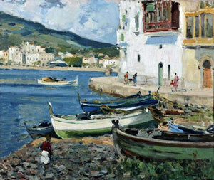  Segundo Matilla Marina Barcas de Cadaques - Canvas Art Print