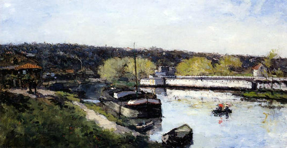  Albert Lebourg Barge on the Seine at Basd-Meudon - Canvas Art Print