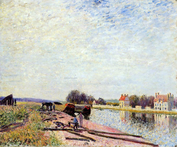  Alfred Sisley Barges on the Loing, Saint-Mammes - Canvas Art Print