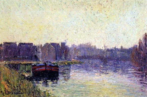  Gustave Loiseau Barges on the Oise - Canvas Art Print