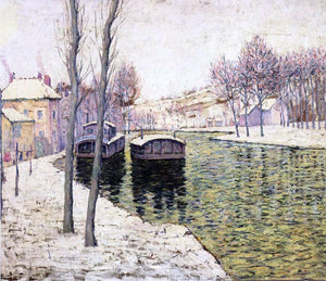  Ernest Lawson Barges on the Seine - Canvas Art Print