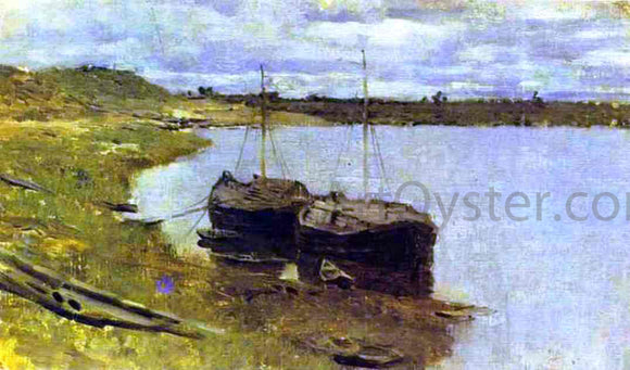  Isaac Ilich Levitan Barges. The Volga - Canvas Art Print