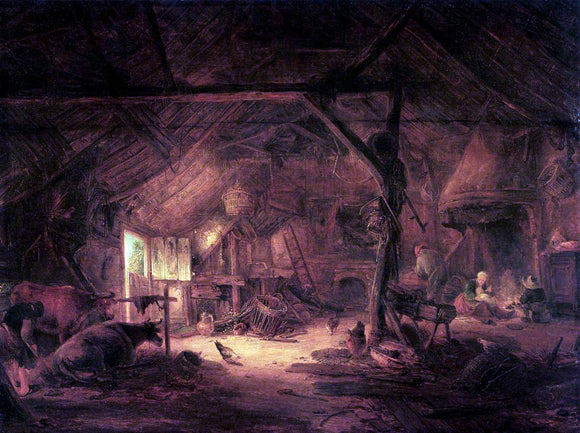  Isaac Van Ostade Barn Interior - Canvas Art Print
