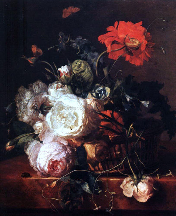  Jan Van Huysum Basket of Flowers - Canvas Art Print