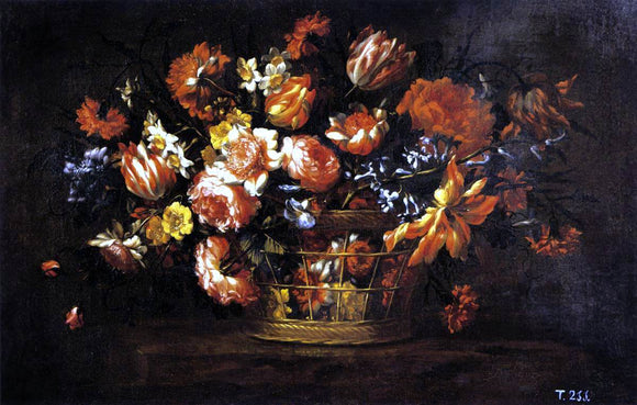  Bartolome Perez Basket of Flowers - Canvas Art Print