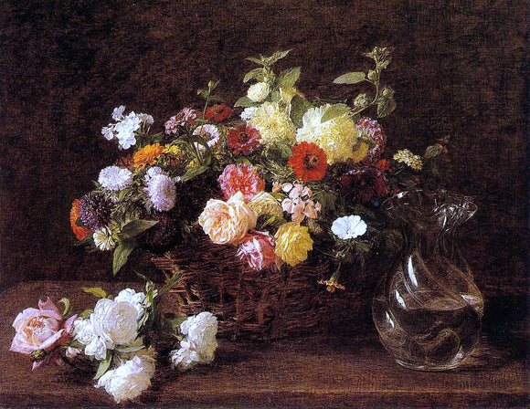  Henri Fantin-Latour Basket of Flowers - Canvas Art Print