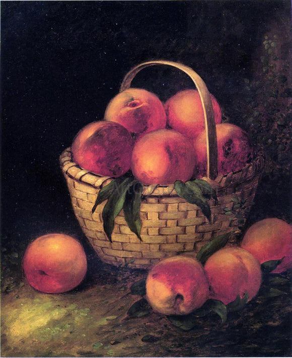  Thomas Addison Richards Basket of Peaches - Canvas Art Print