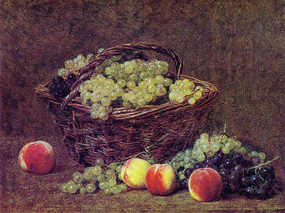  Henri Fantin-Latour Basket of White Grapes and Peaches - Canvas Art Print