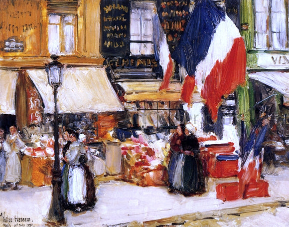  Frederick Childe Hassam Bastille Day, Boulevard Rochechouart, Paris - Canvas Art Print