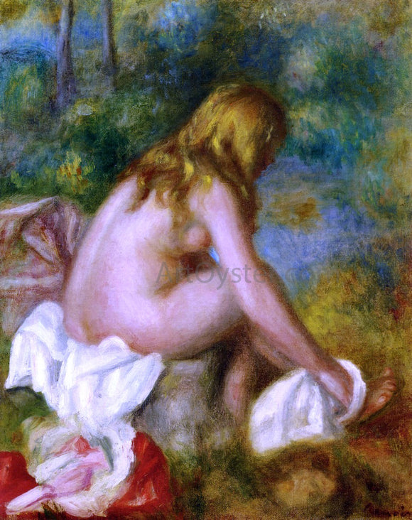  Pierre Auguste Renoir A Bather, Seated Nude - Canvas Art Print