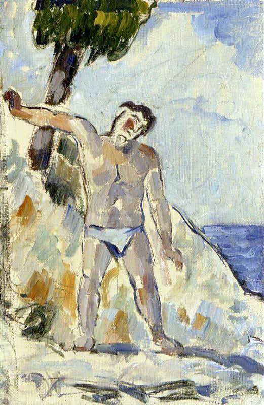  Paul Cezanne Bather with Arms Spread - Canvas Art Print