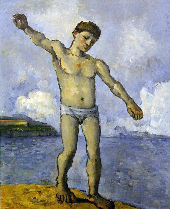  Paul Cezanne Bather with Outstreched Arms - Canvas Art Print