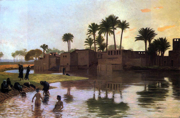  Jean-Leon Gerome Bathers by the Edge of a River - Canvas Art Print