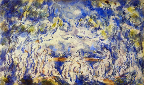  Paul Cezanne Bathers, Mont-Sainte-Victoire in the Background - Canvas Art Print