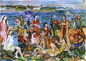  Maurice Prendergast Bathers, New England - Canvas Art Print