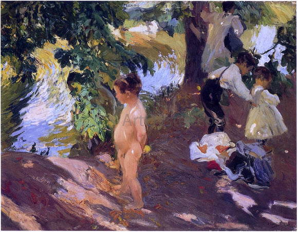  Joaquin Sorolla Y Bastida Bathing at La Granja - Canvas Art Print