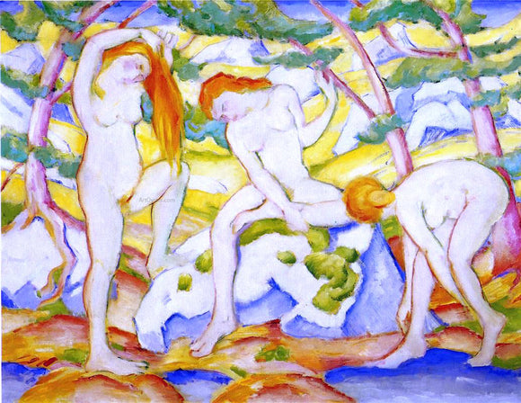  Franz Marc Bathing Girls - Canvas Art Print