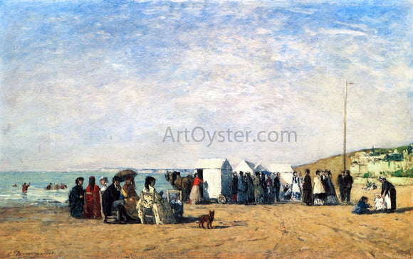  Eugene-Louis Boudin Bathing Hour on the Beach at Trouville - Canvas Art Print