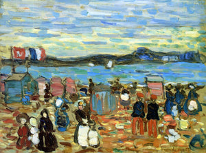  Maurice Prendergast Bathing Tents, St. Malo - Canvas Art Print