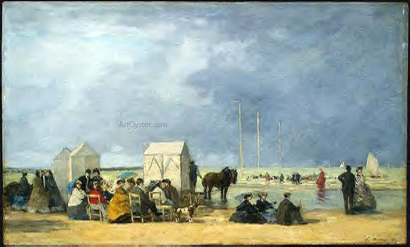 Eugene-Louis Boudin Bathing Time at Deauville - Canvas Art Print