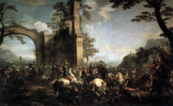  Jacques Courtois Battle between Christians and Moslems - Canvas Art Print