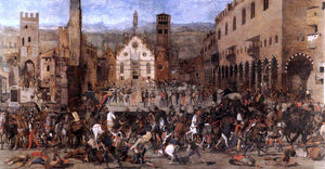  Domenico Morone Battle between the Gonzaga and the Bonacolsi - Canvas Art Print